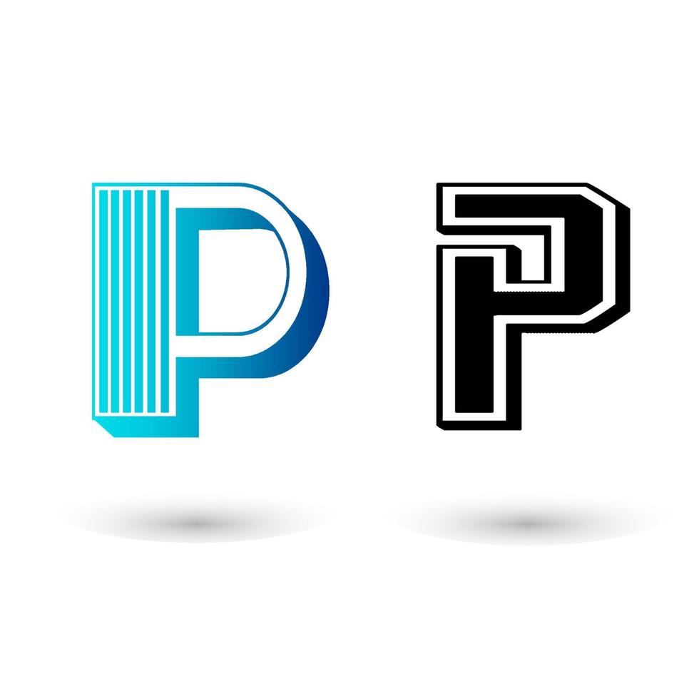 Vintage Letter P Typography Design vector