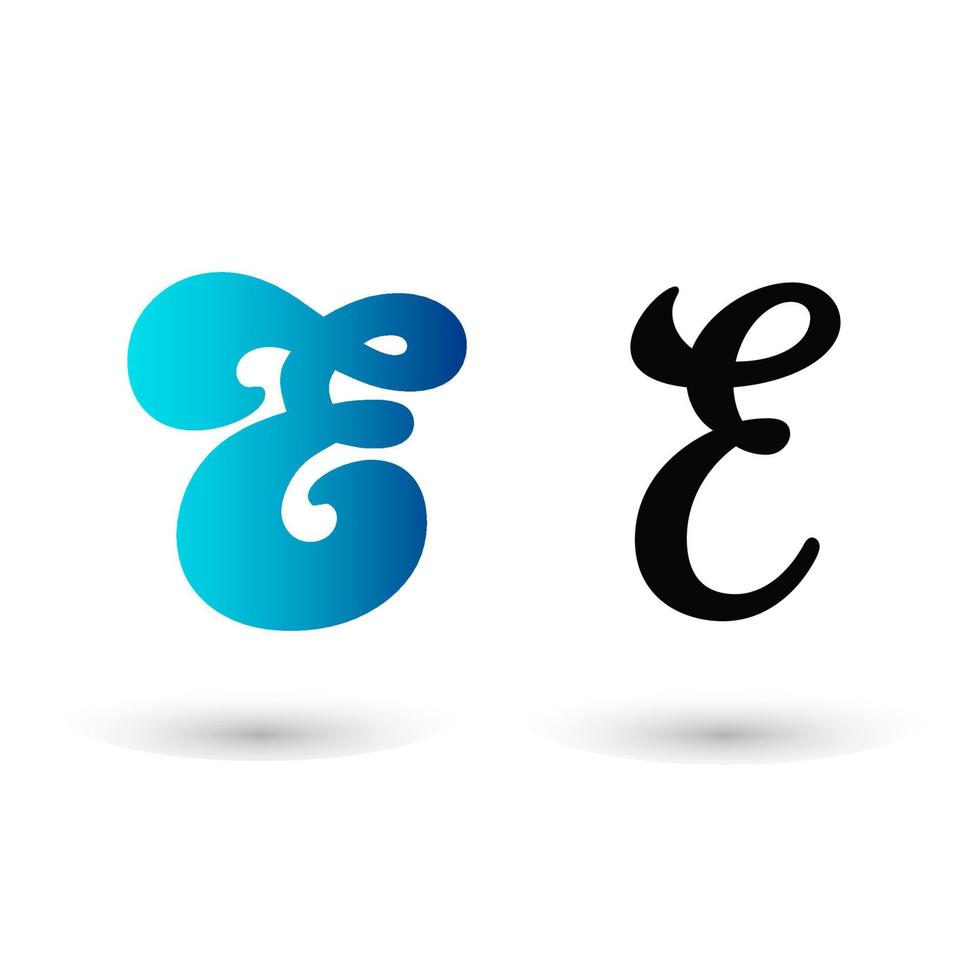 Stylish Letter E Typography vector