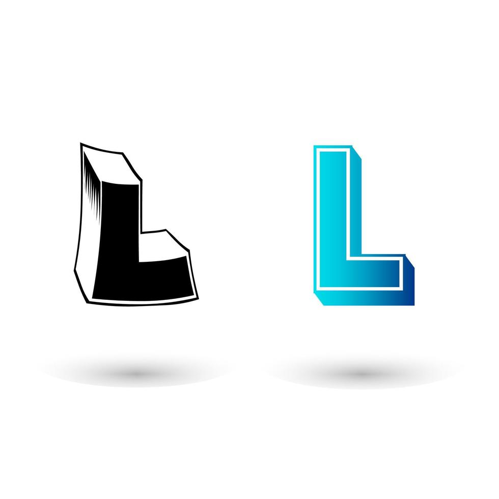 Abstract 3D Letter L Illustration vector