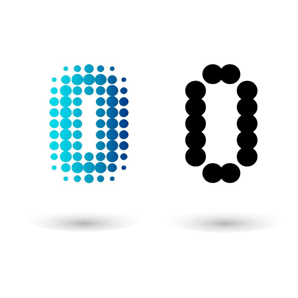 Abstract Dotted Letter O Alphabet Design vector