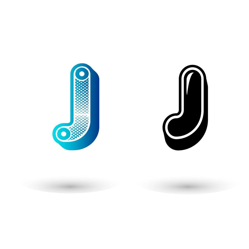 Modern Letter J Icon Illustration vector