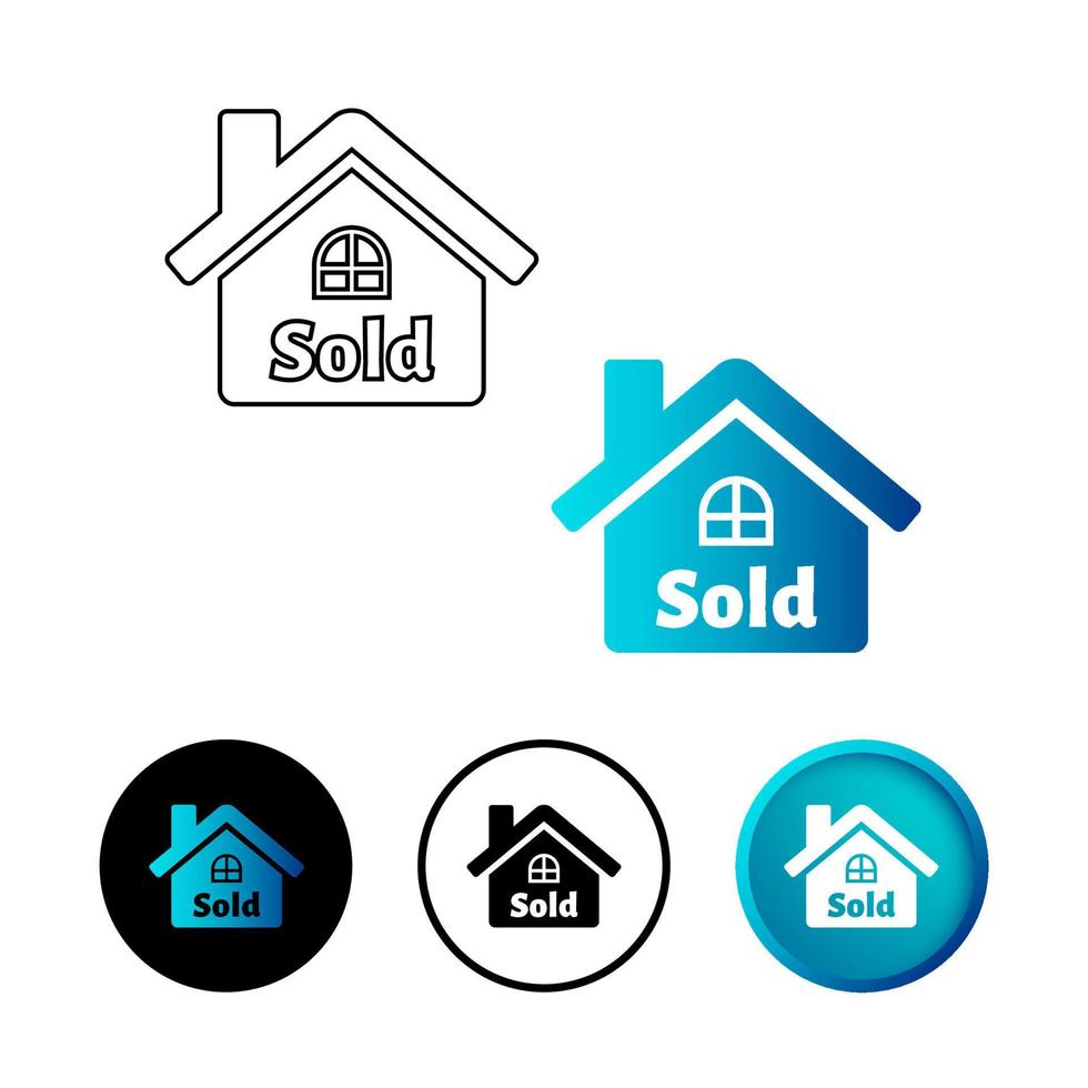 Abstract Home Sold Icon Illustration vector