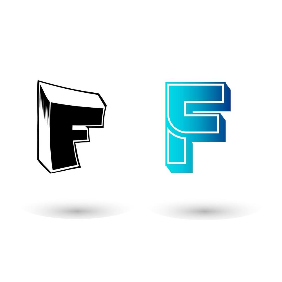 Abstract 3D Letter F Illustration vector