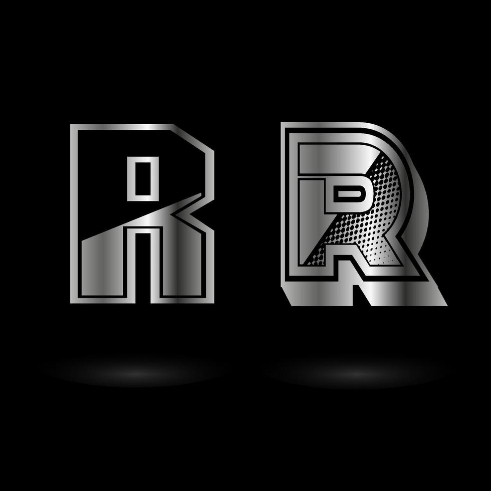 Abstract Metallic Letter R Illustration vector