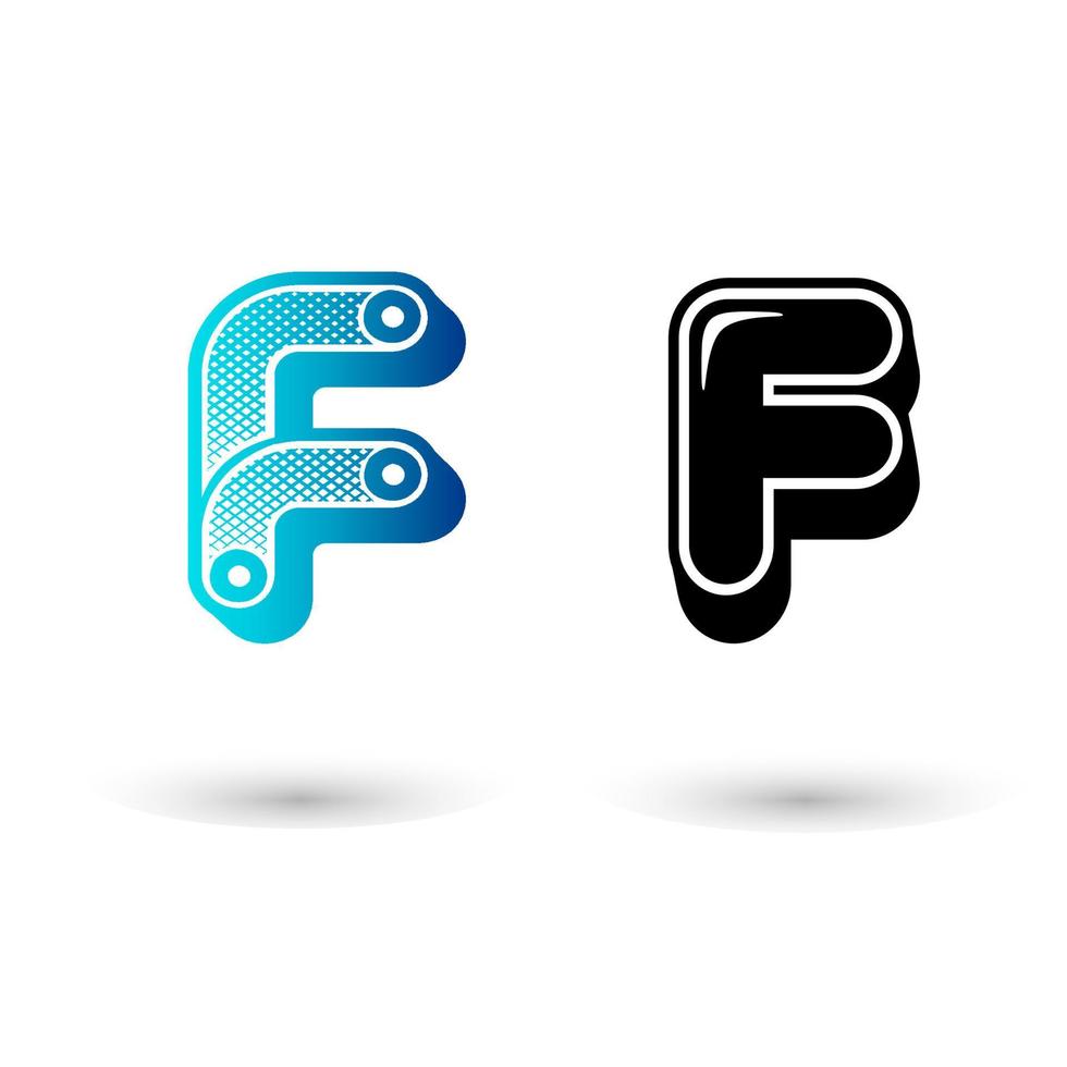 Modern Letter F Icon Illustration vector