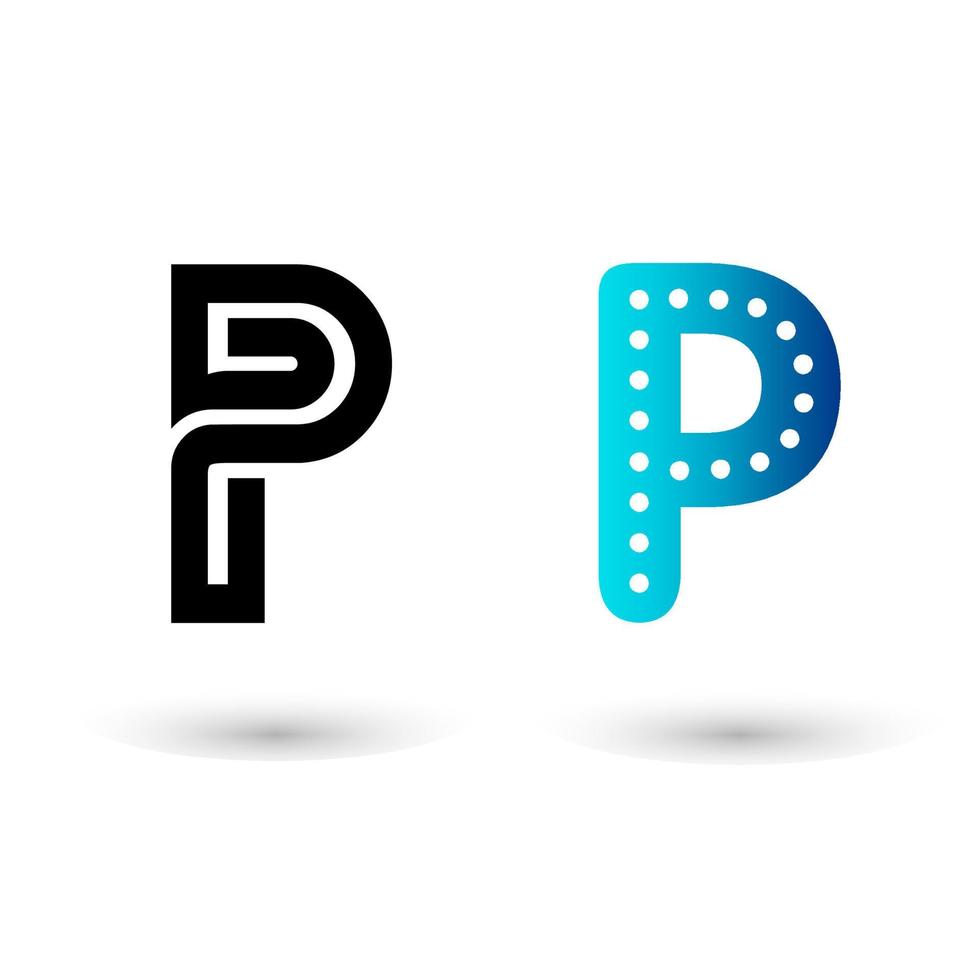 Decorative Letter P Alphabet Illustration vector