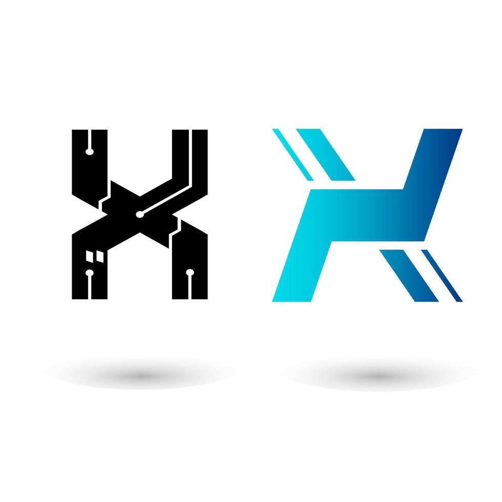 Modern Technology Letter X Vector Design