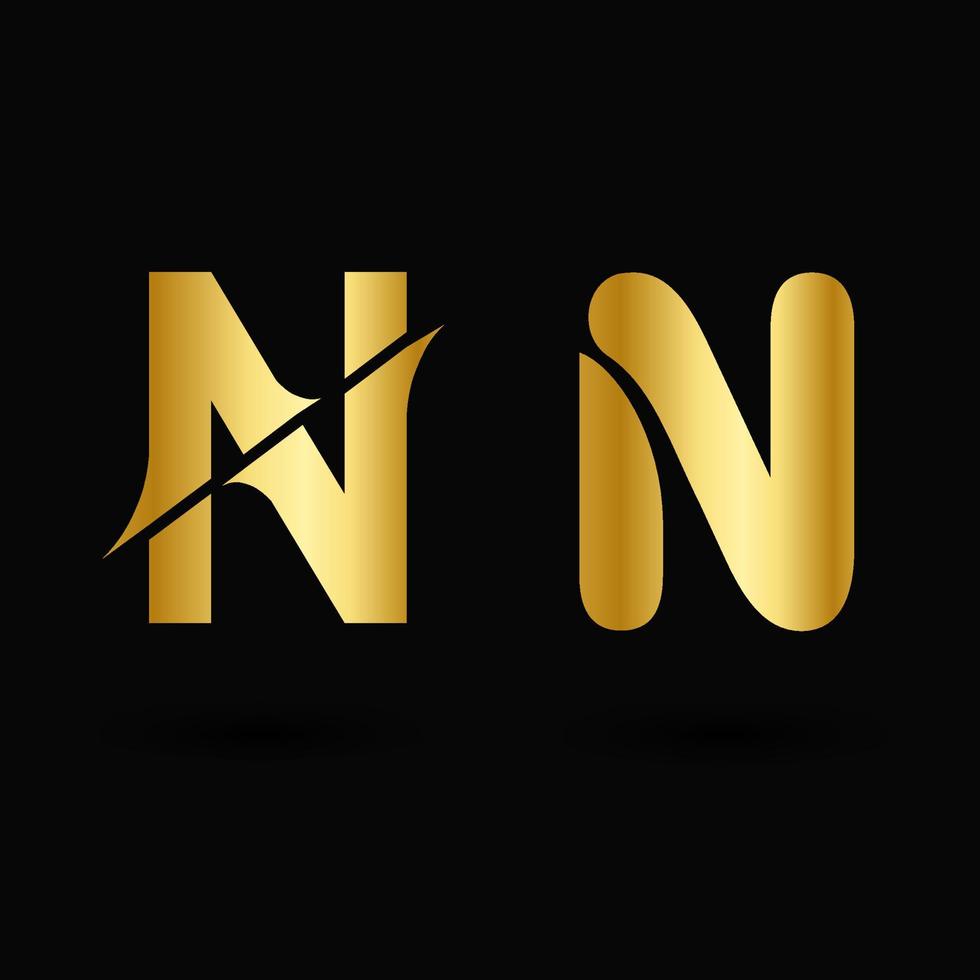 Vector Luxury Letter N Typography