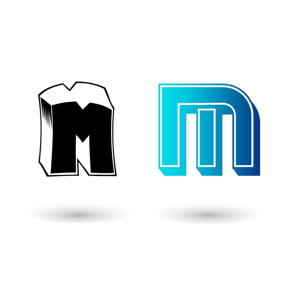 Abstract 3D Letter M Illustration vector
