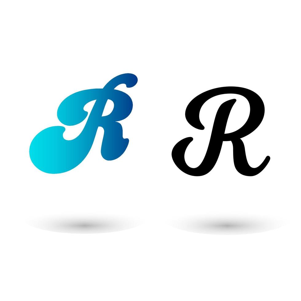 Stylish Letter R Typography vector