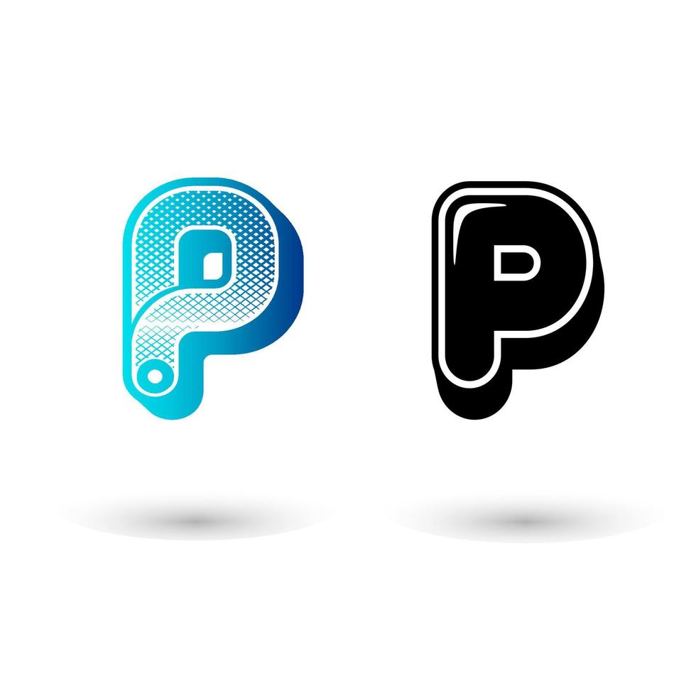 Modern Letter P Icon Illustration vector