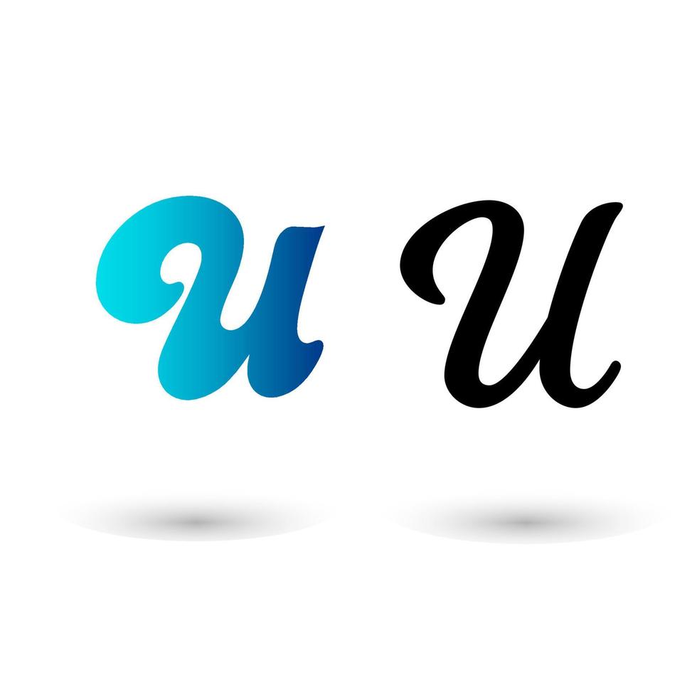 Stylish Letter U Typography vector