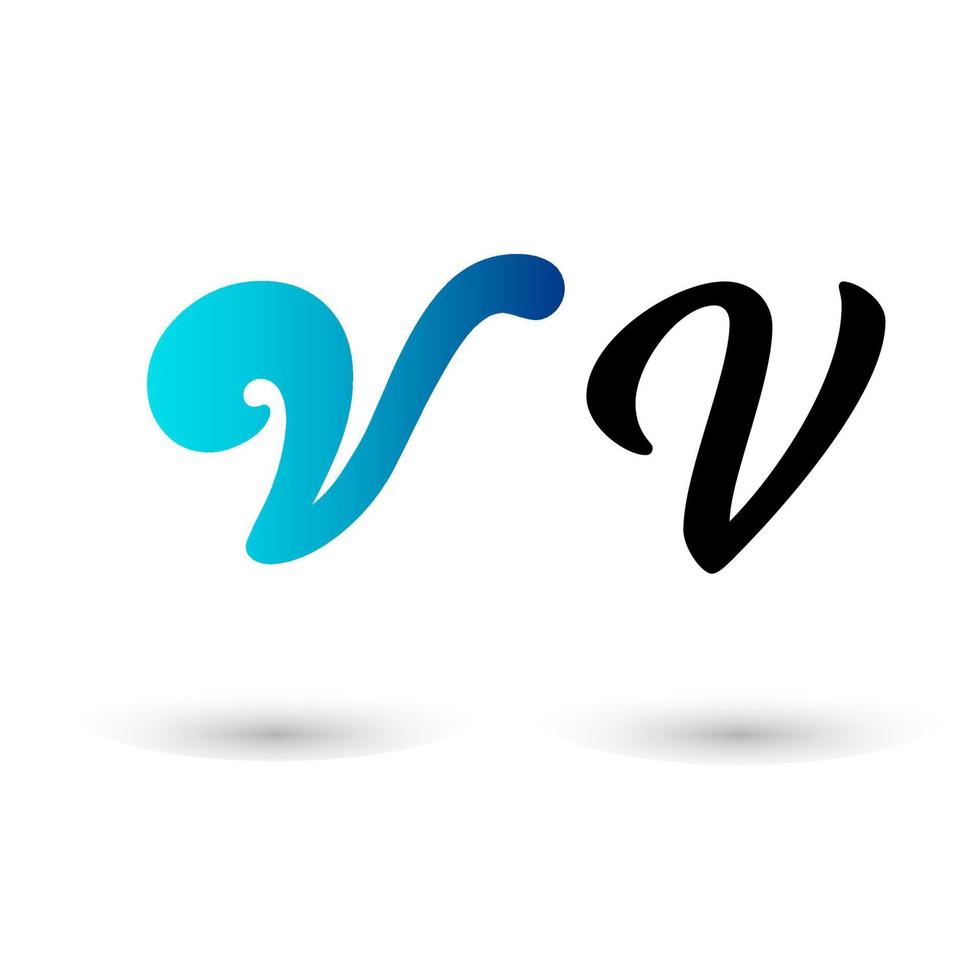 tipografía elegante letra v vector