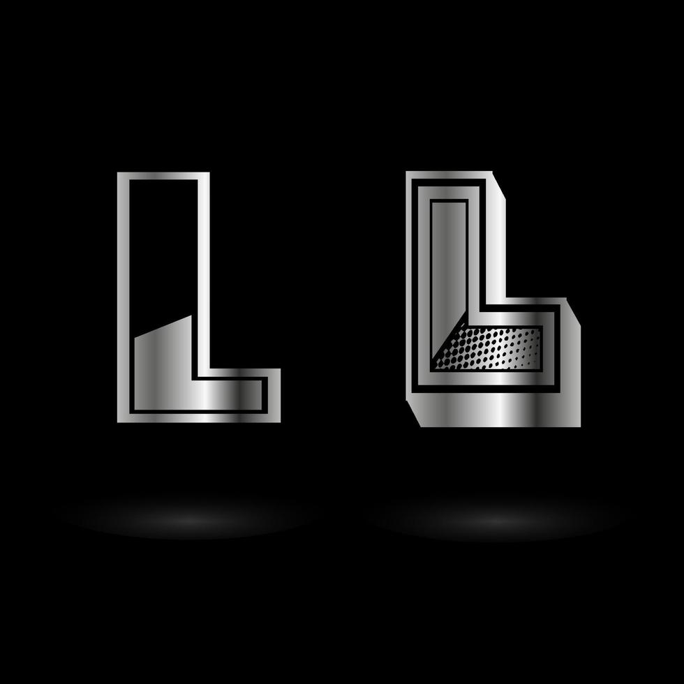 Abstract Metallic Letter L Illustration vector