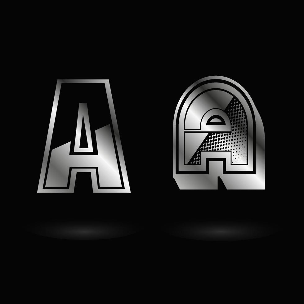 Abstract Metallic Letter A Illustration vector