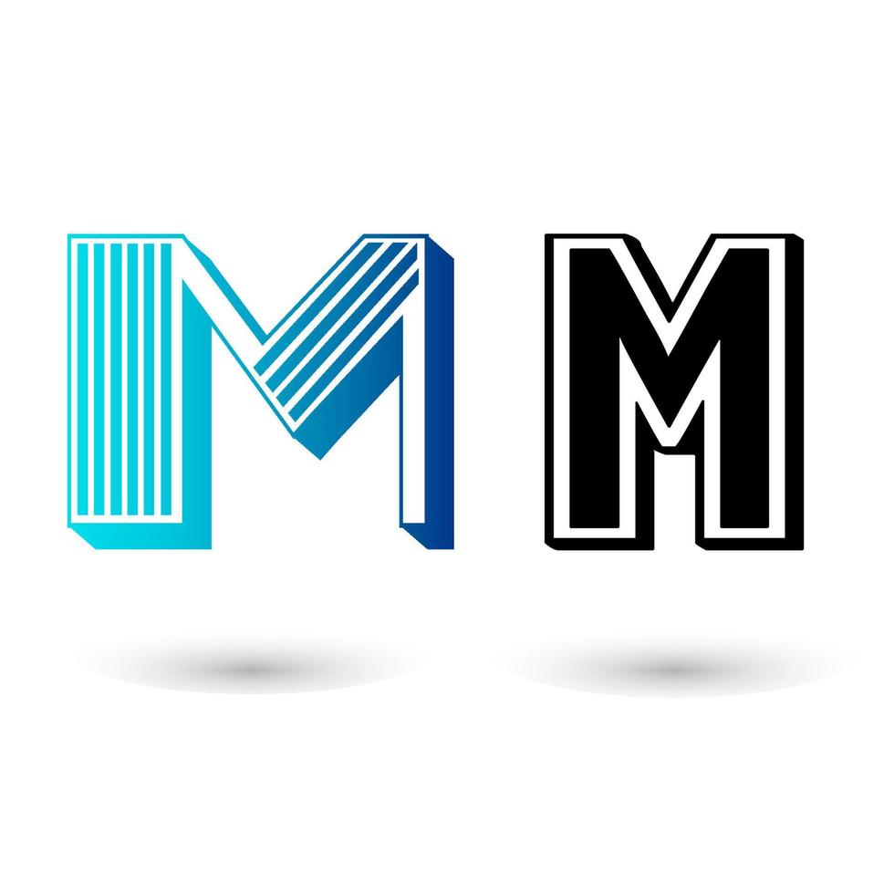 Vintage Letter M Typography Design vector