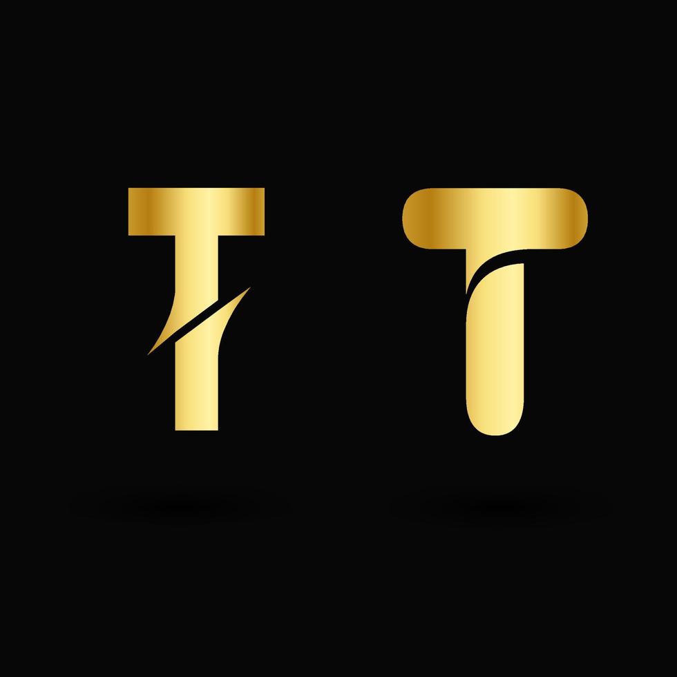 Vector Luxury Letter T Typography
