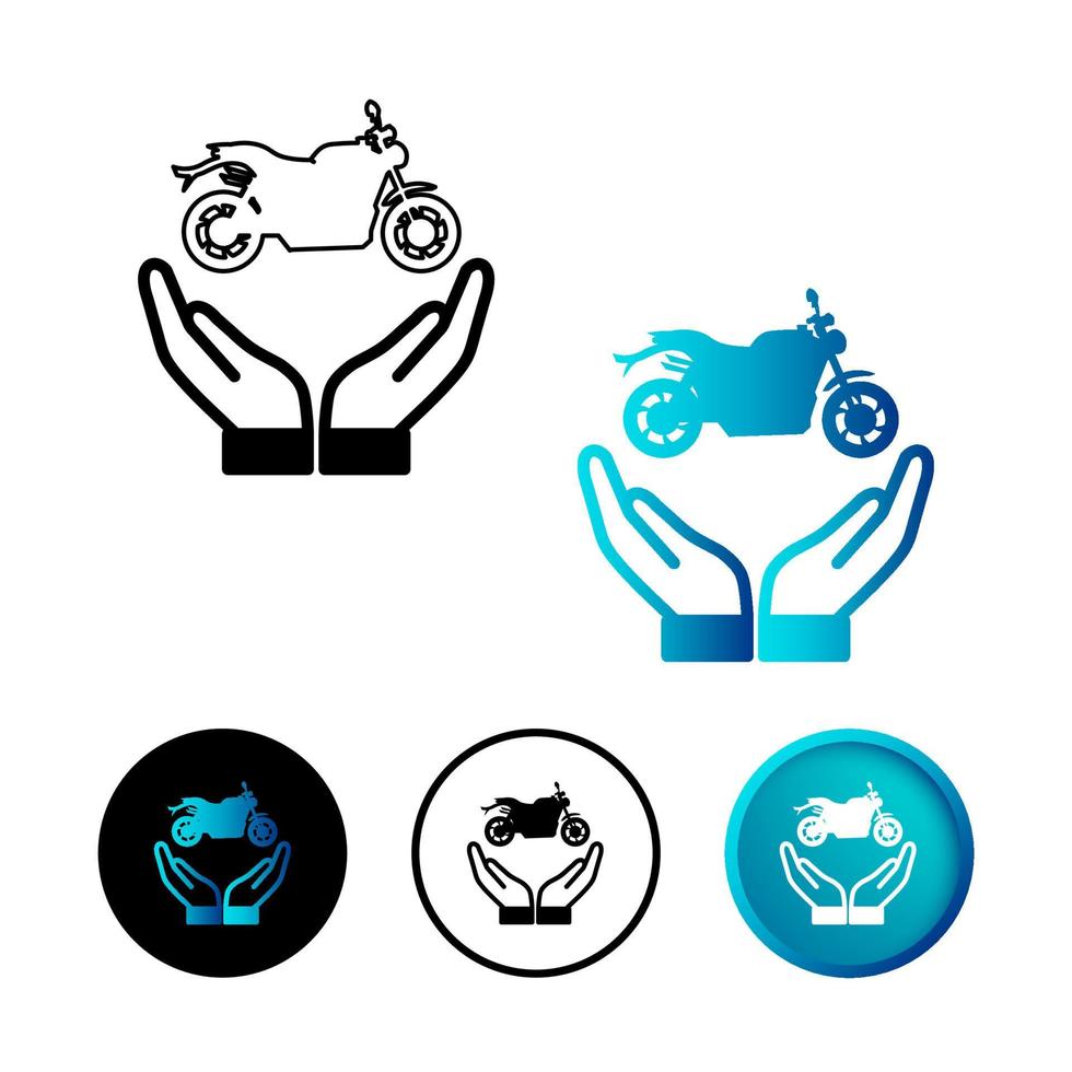 Abstract Motorcycle Insurance Icon Illustration vector