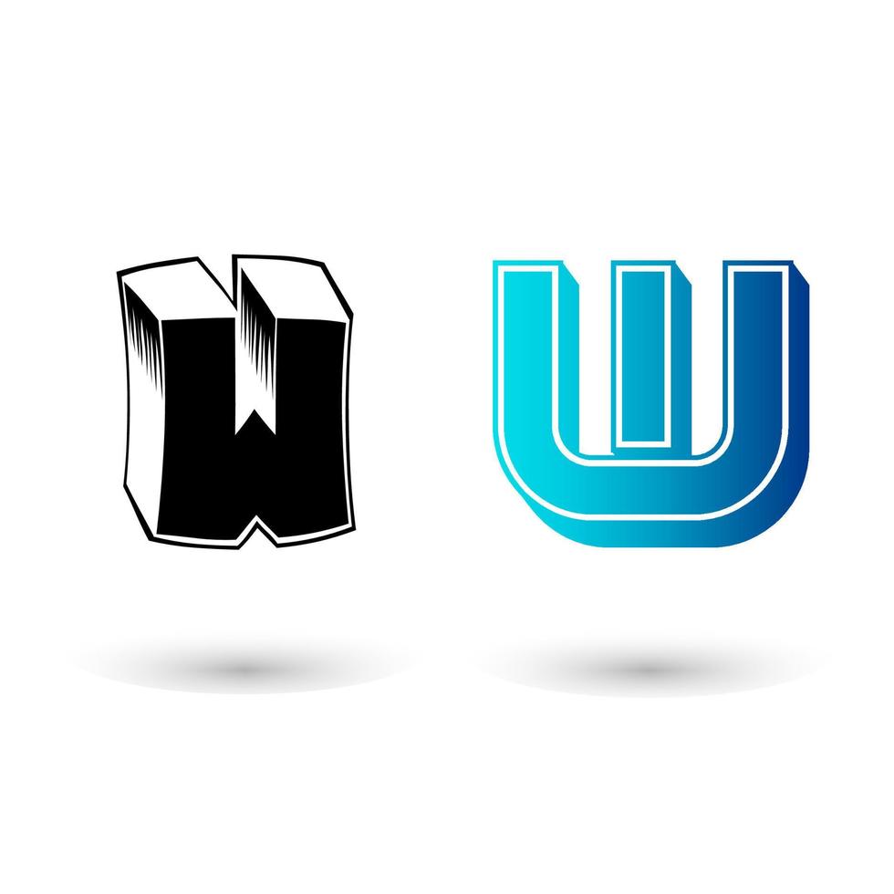 Abstract 3D Letter W Illustration vector