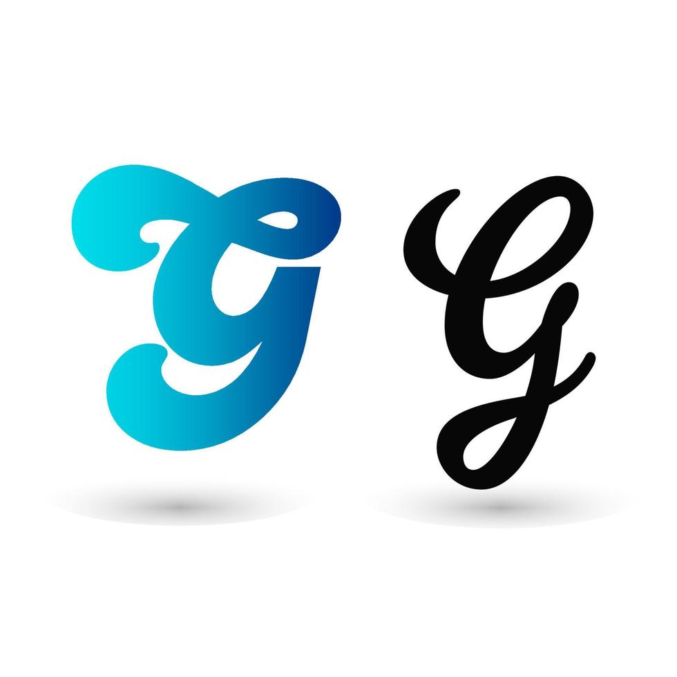 Stylish Letter G Typography vector
