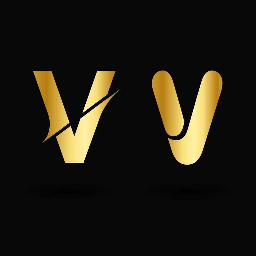 Vector Luxury Letter V Typography