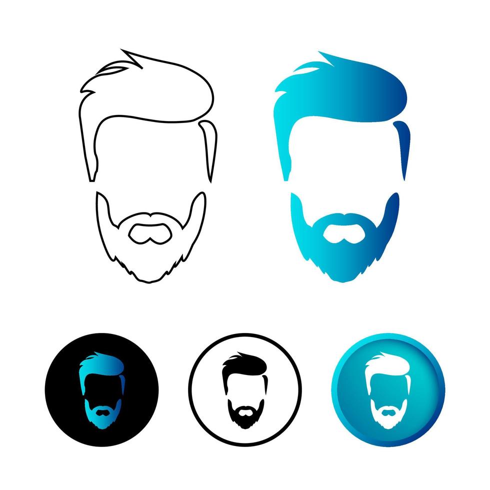 Abstract Man Hairstyle Icon Illustration vector