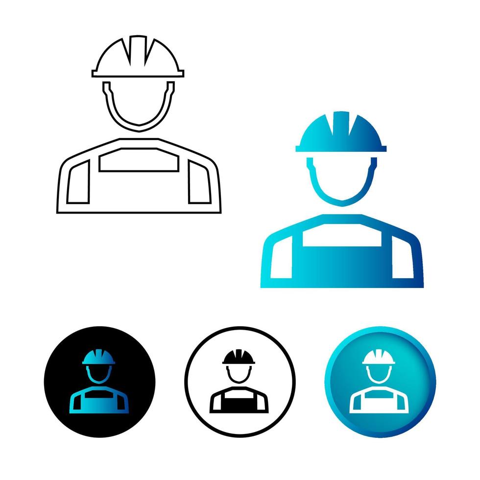 Abstract Worker Icon Illustration vector