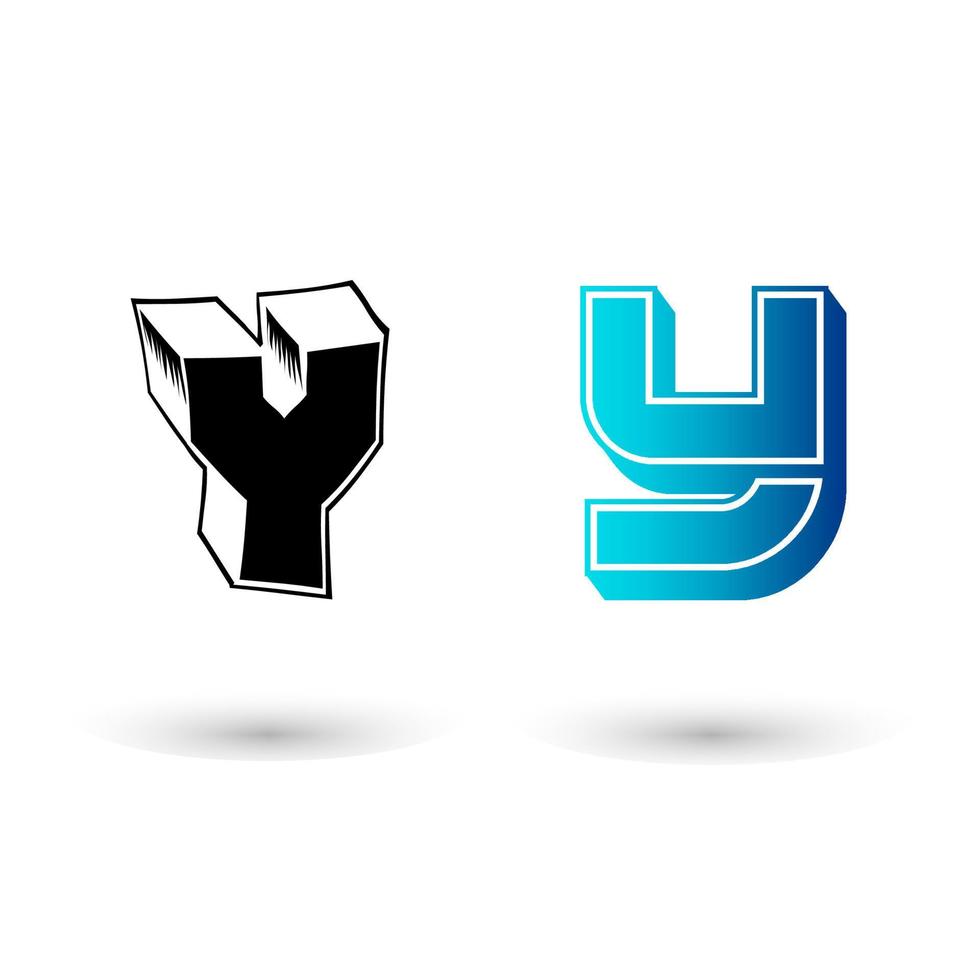 Abstract 3D Letter Y Illustration vector