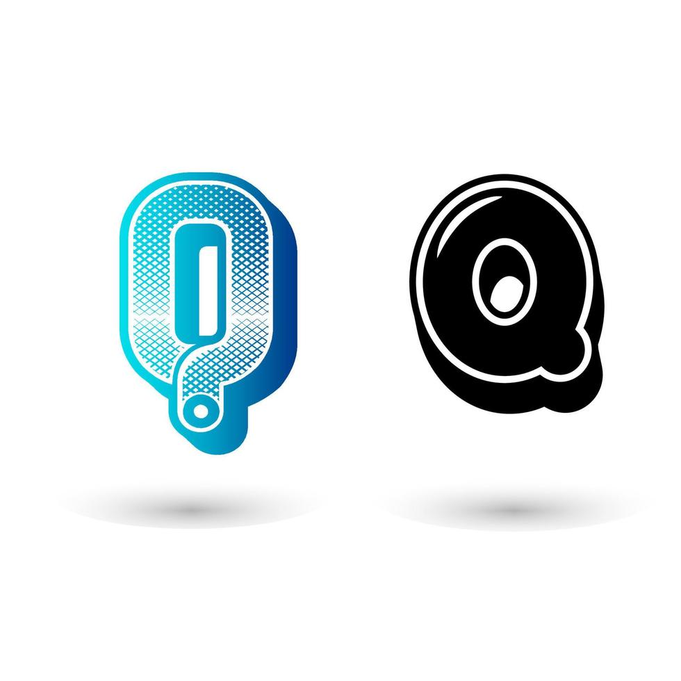 Modern Letter Q Icon Illustration vector