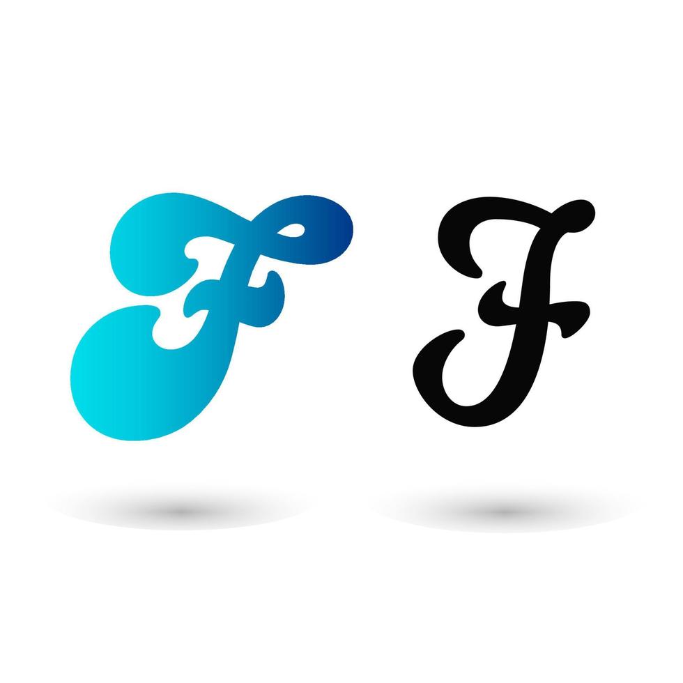 Stylish Letter F Typography vector