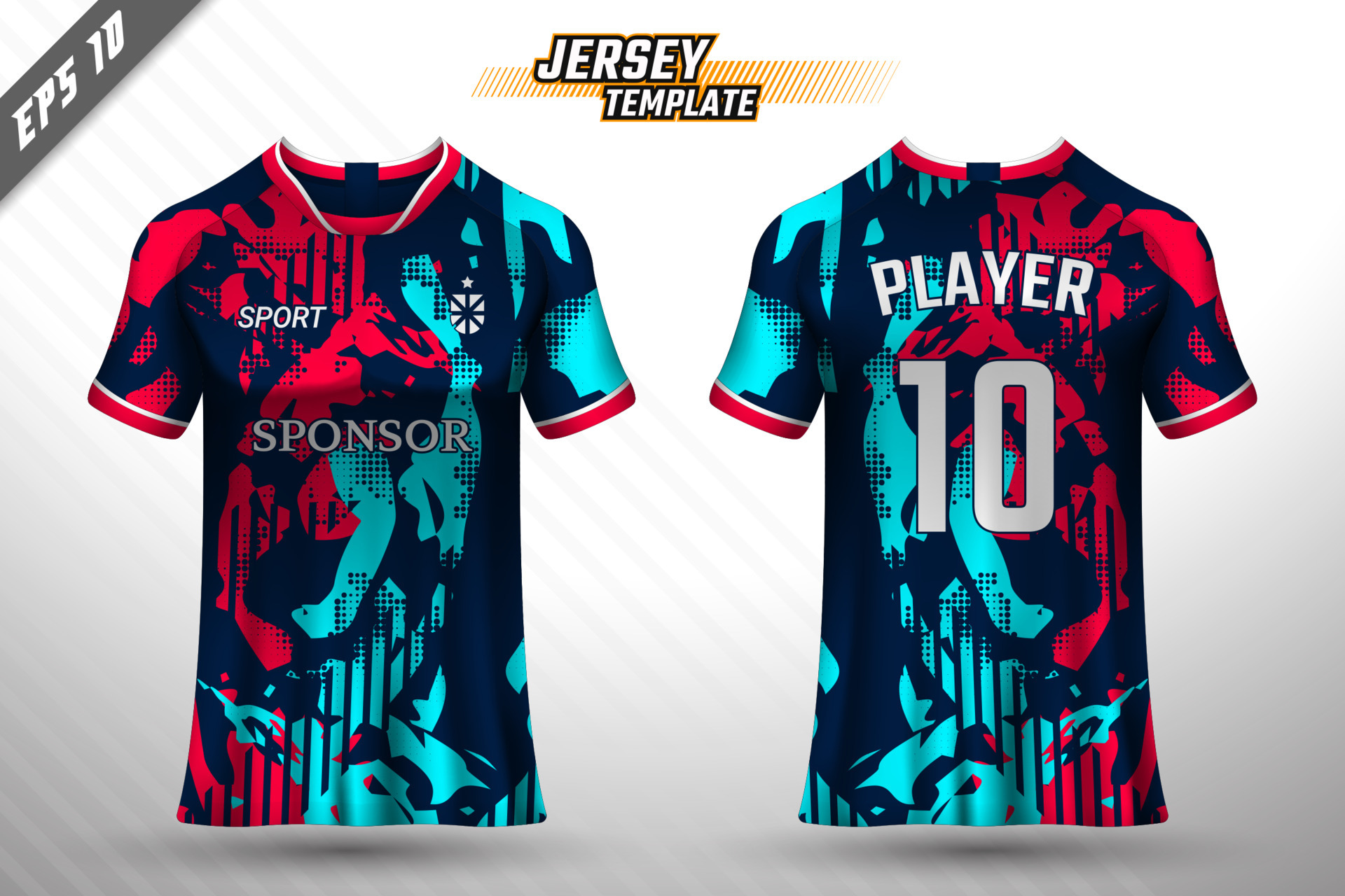Sports jersey and tshirt template sports jersey design vector mockup