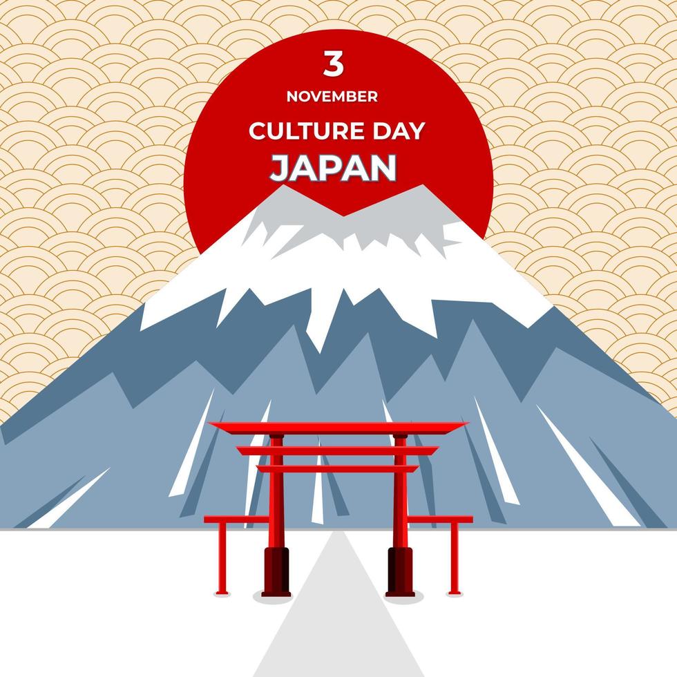 feliz día de la cultura japonesa 3 de noviembre vector