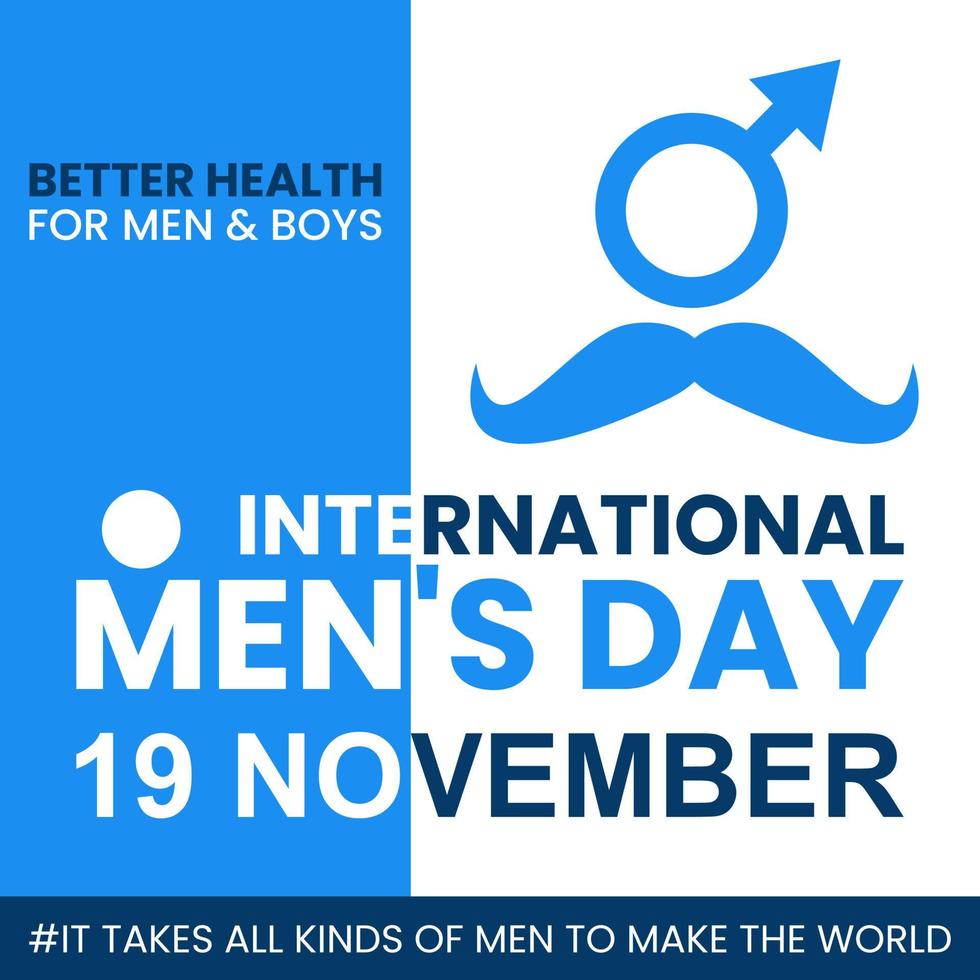 happy men's day international 19 november vector