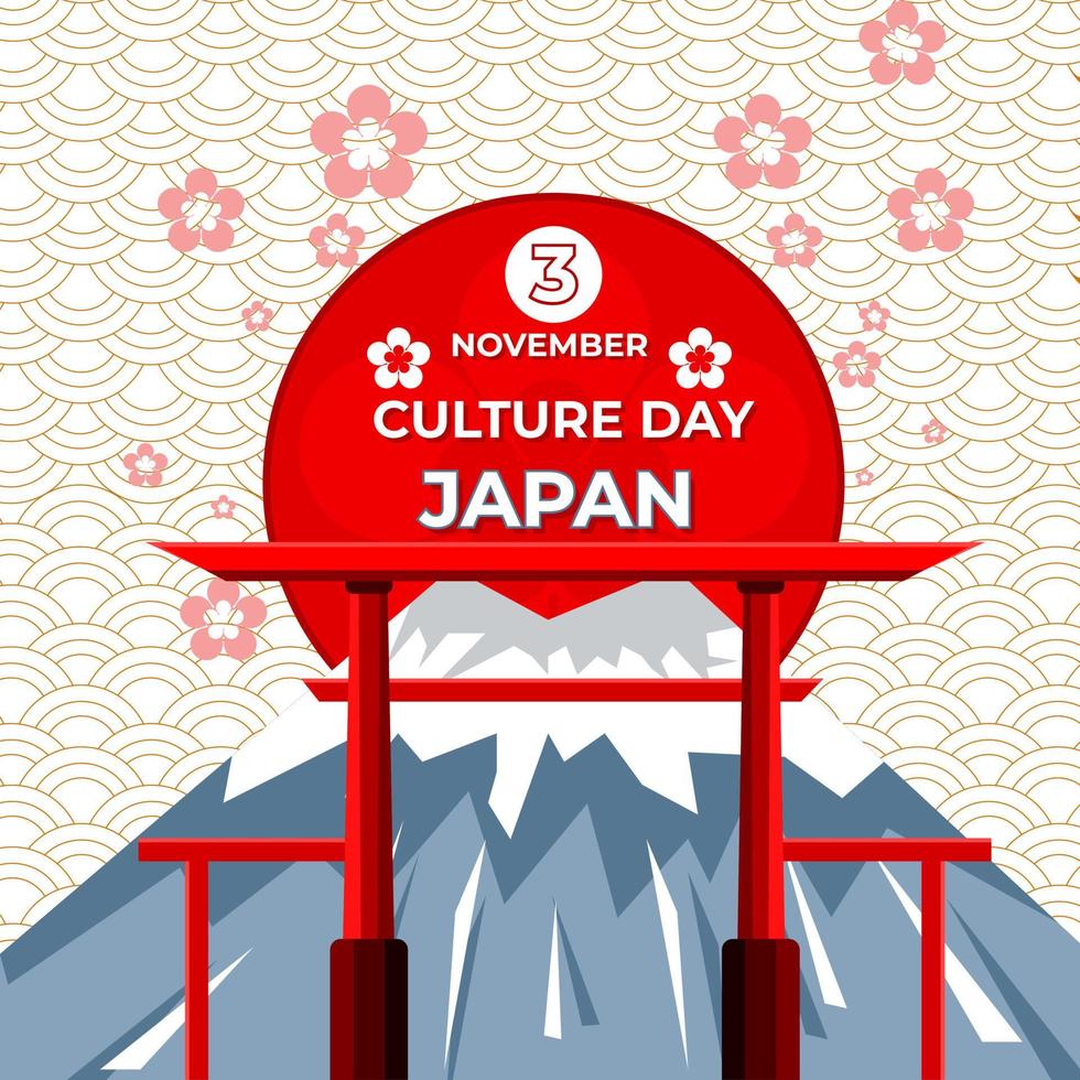 día de la cultura japonesa 3 de noviembre vector