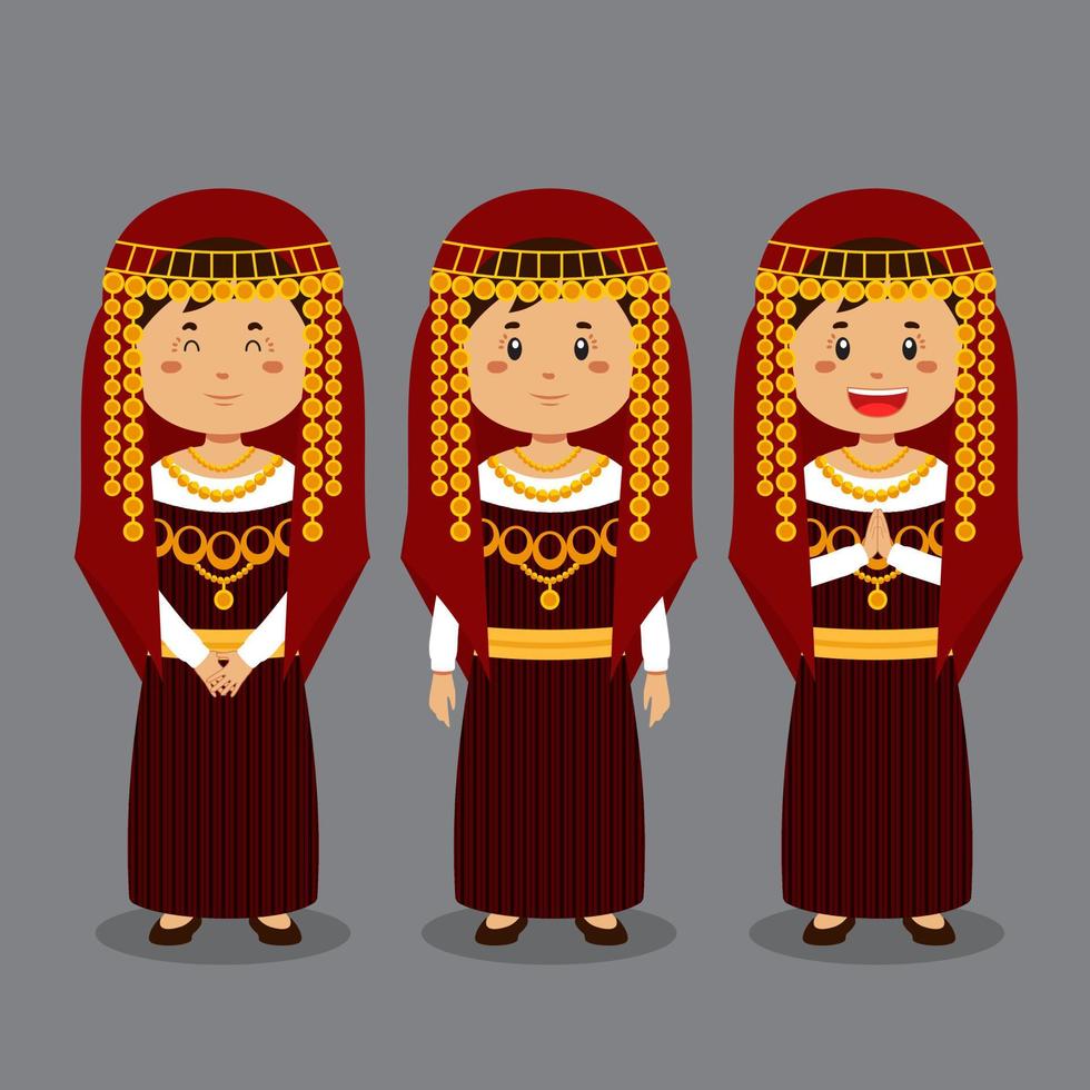 Tunisians Character with Various Expression vector