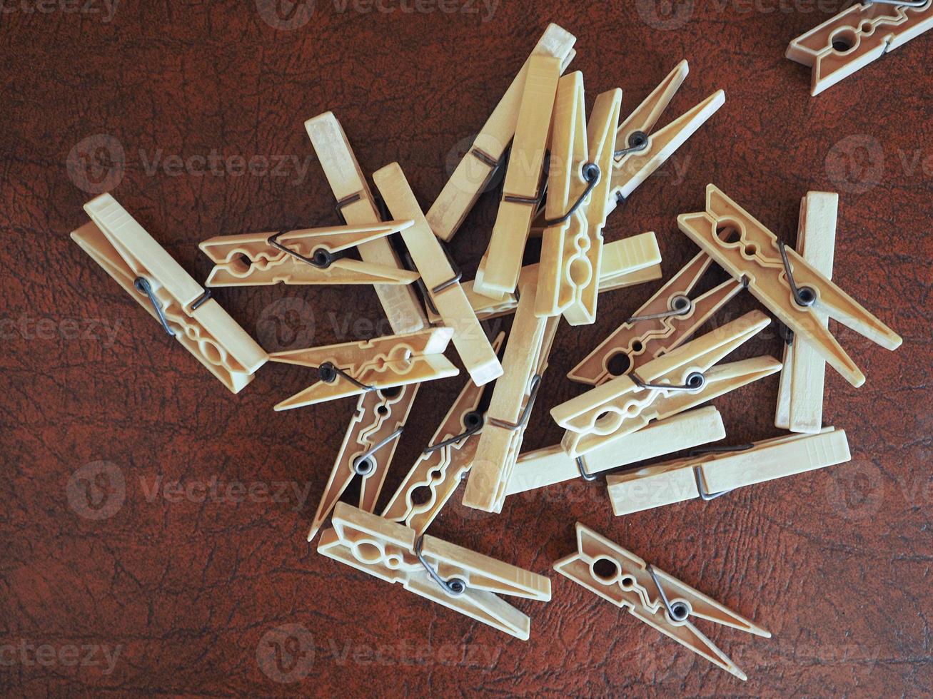 many clothespin pegs photo