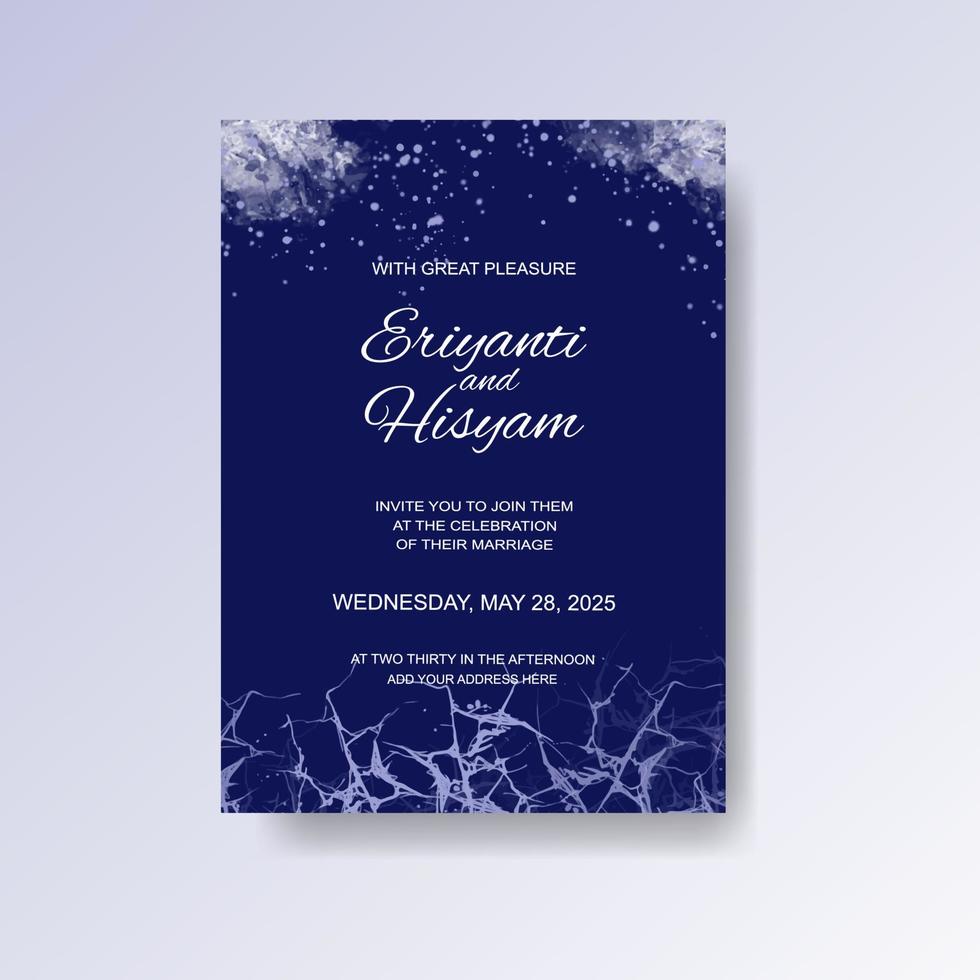 Watercolor wedding invitation card. Beautiful wedding card watercolor with splash. vector