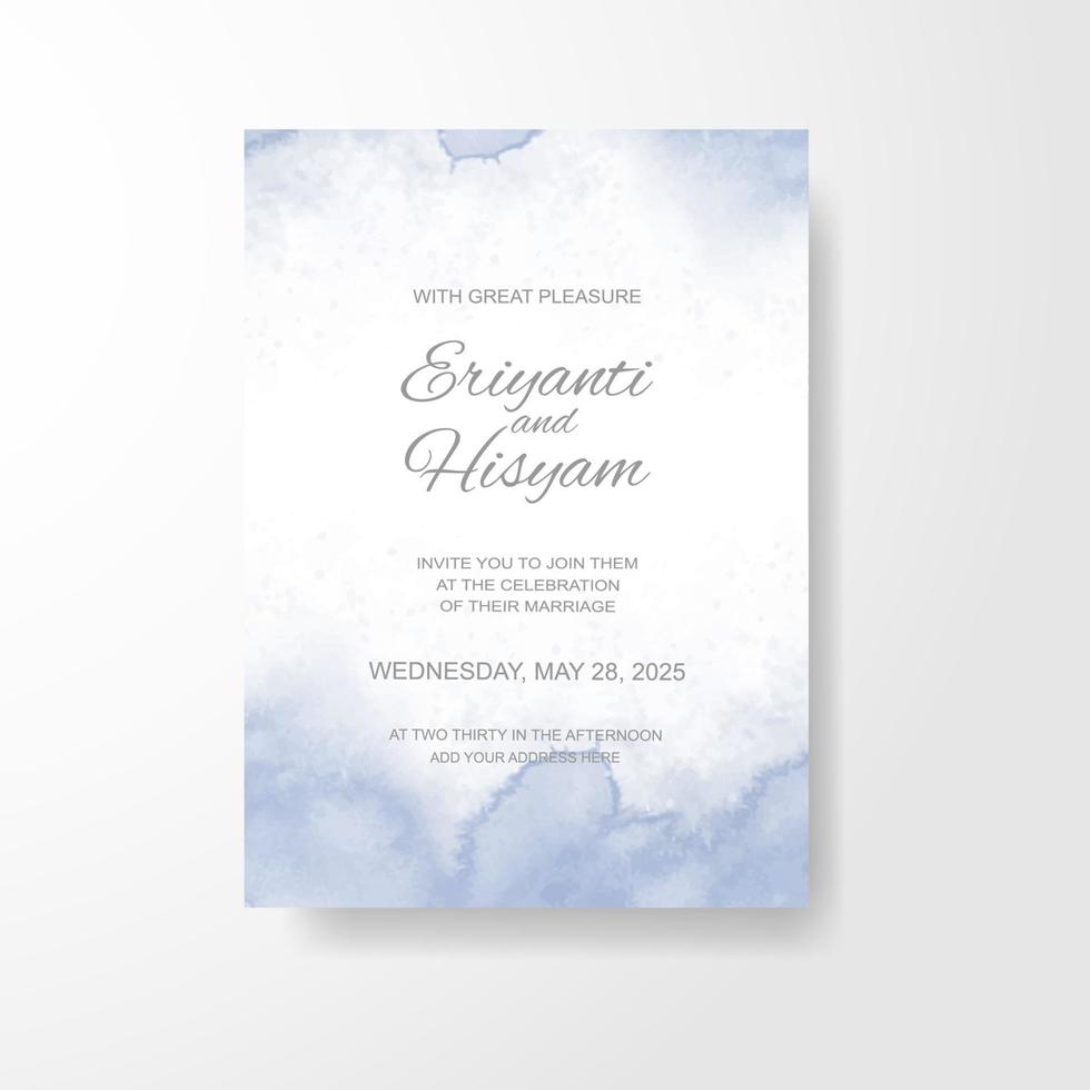 Watercolor wedding invitation card. Beautiful wedding card watercolor with splash. vector