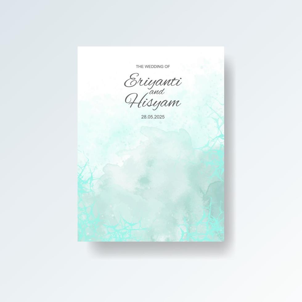 Watercolor wedding invitation card. Beautiful wedding card watercolor with splash. vector