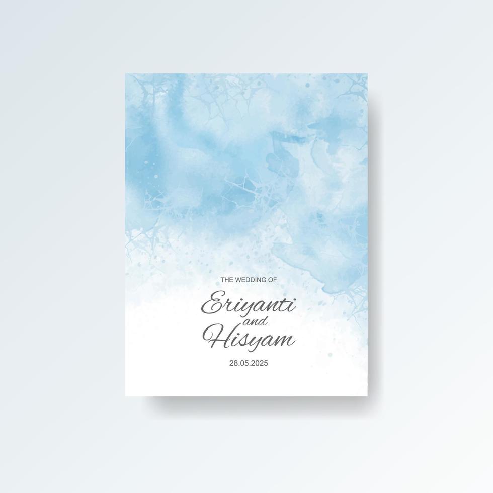 Watercolor wedding invitation card. Beautiful wedding card watercolor with splash. vector