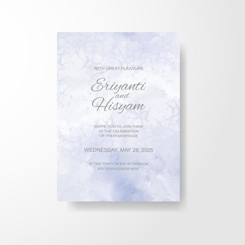 Watercolor wedding invitation card. Beautiful wedding card watercolor with splash. vector