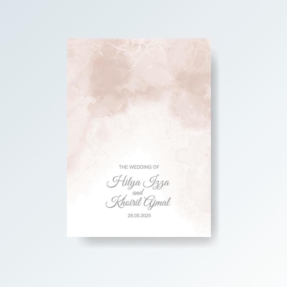 Watercolor wedding invitation card. Beautiful wedding card watercolor with splash. vector