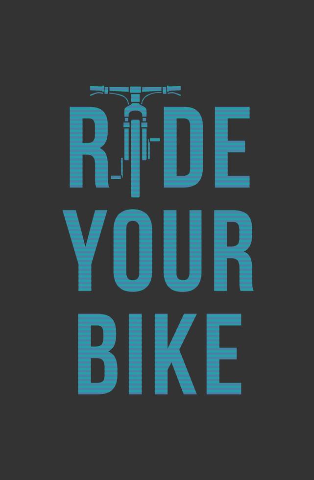 Diseño de camiseta de bicicleta, diseño de camiseta con letras de bicicleta. vector