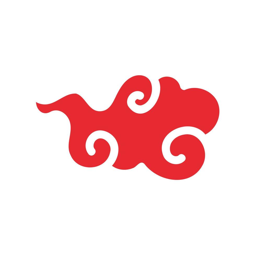 chinese red cloud element for decorating the Chinese New Year vector