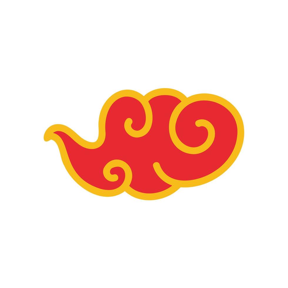 elemento de nube roja china para decorar el año nuevo chino vector