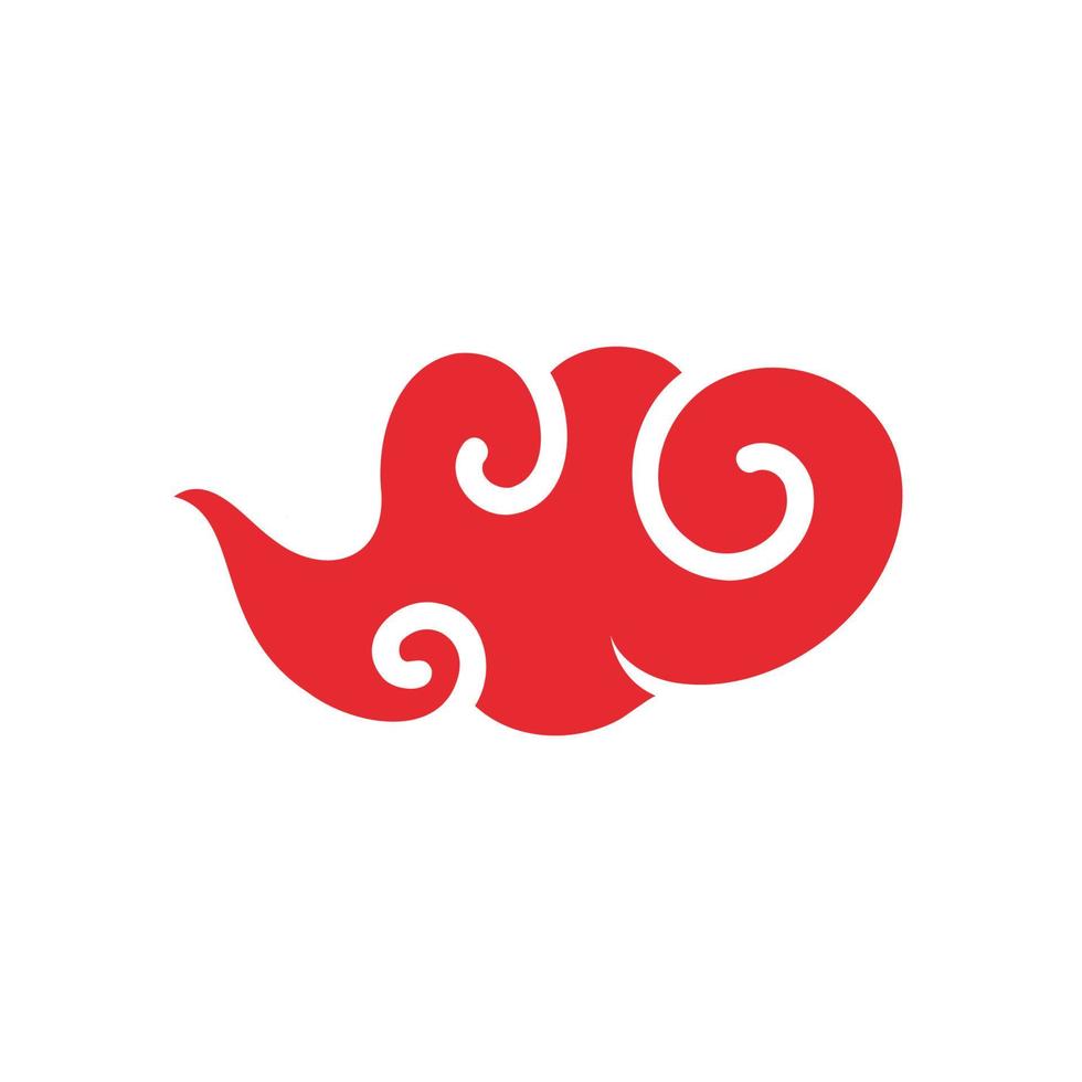 chinese red cloud element for decorating the Chinese New Year vector