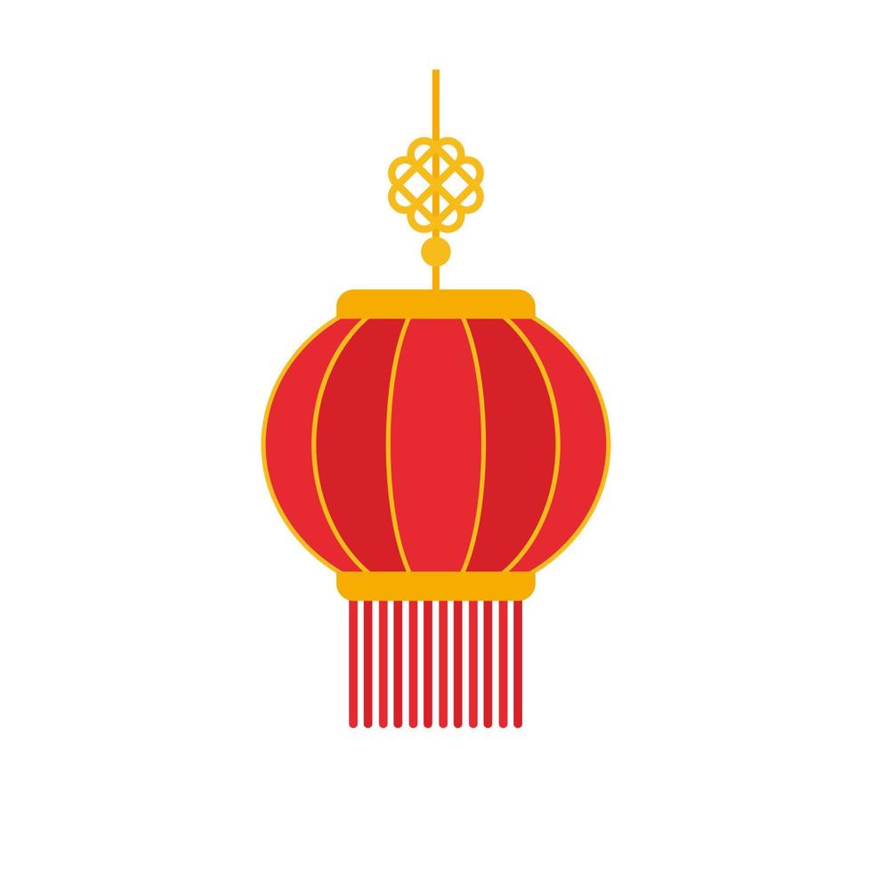 elemento de linterna china redonda roja para decorar el año nuevo chino vector