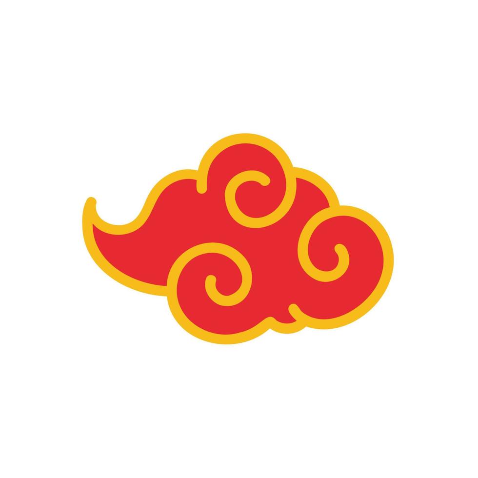 chinese red cloud element for decorating the Chinese New Year vector