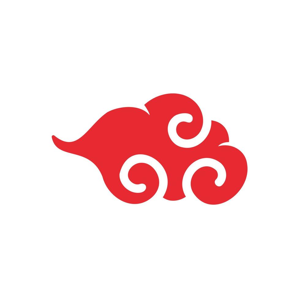 chinese red cloud element for decorating the Chinese New Year vector
