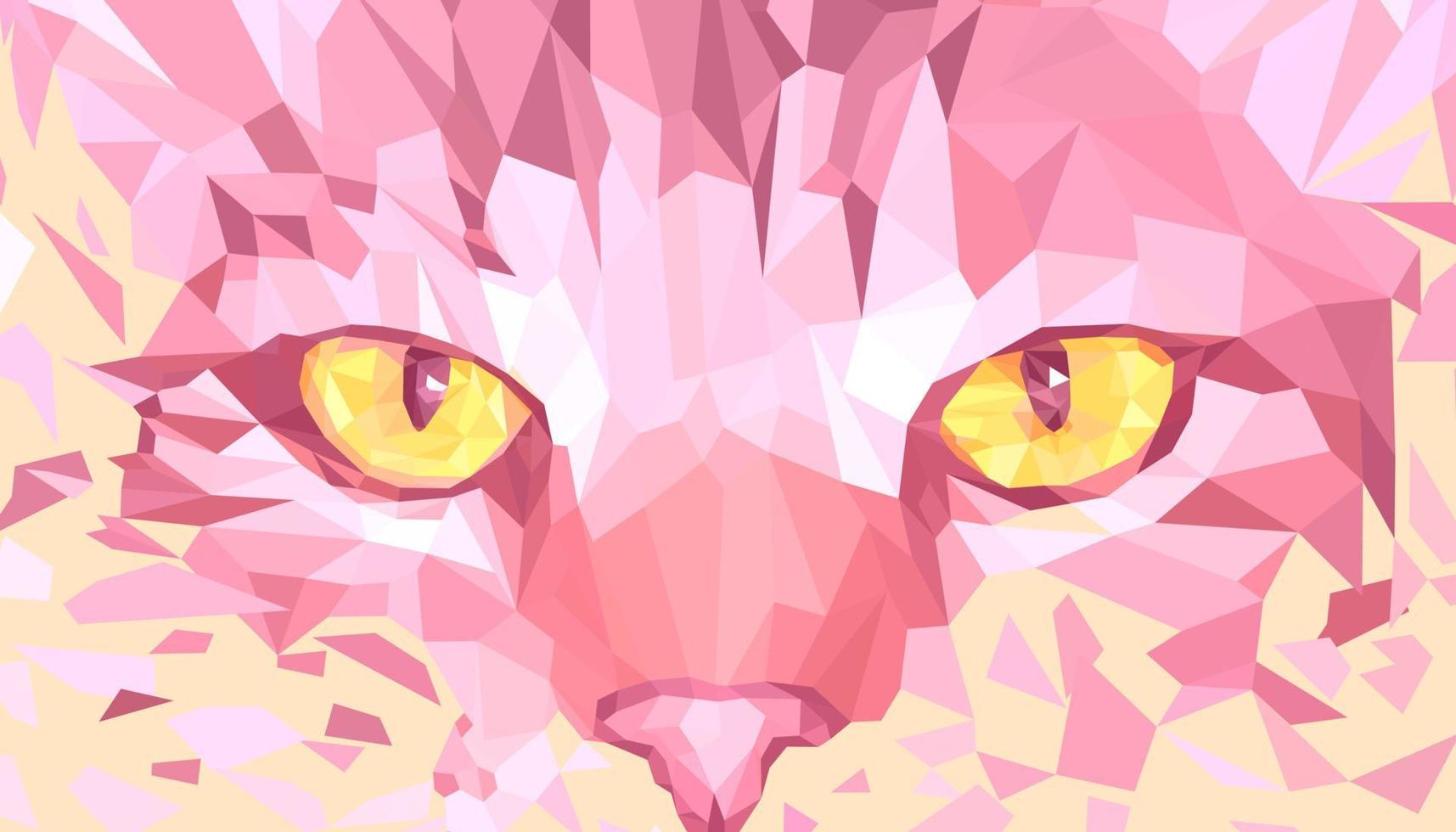 Head of a ginger cat with yellow eyes. vector